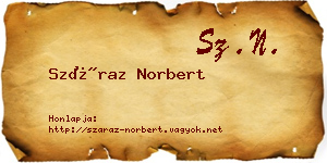 Száraz Norbert névjegykártya
