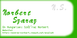 norbert szaraz business card